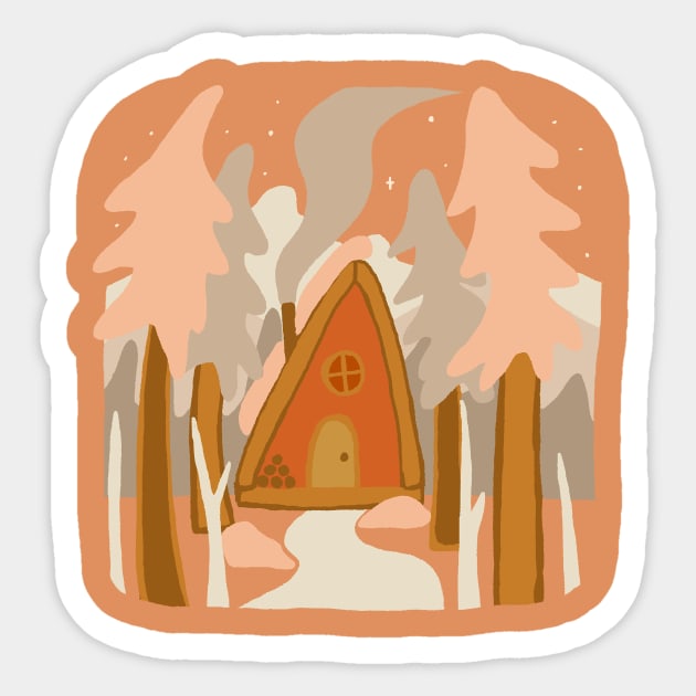 Red cabin Sticker by kikamack